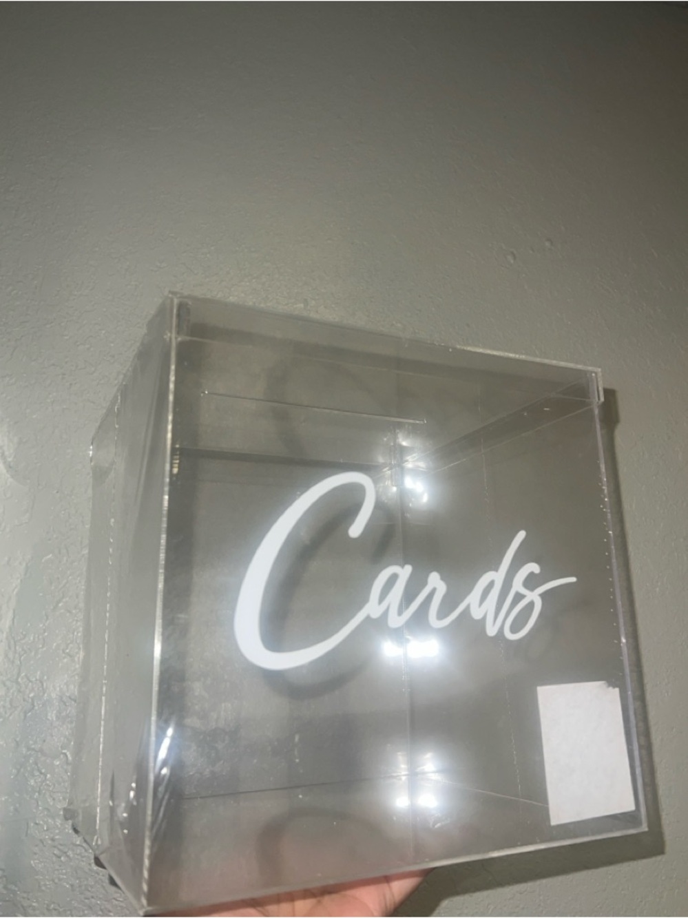 Clear Acrylic 'Cards' Box with White Script - Picture 3 of 3